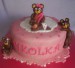 Růžový dort s medvědy